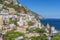 View of Positano, one of the most beautiful and touristic villages of Amalfi Coast, Italy