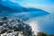 View of Positano town at Amalfi coastline.