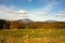 View of Postavaru and Piatra Mare mountain ridges in autumn season