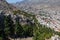 View of Pothia Town from a hill above Pothia. Kalymnos, Greece