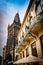 View of The powder tower in Prague and the side of the Municipal House