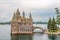 View at Power house on Heart Island on US territory of Thousand Islands.