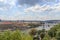 View on Prague bridges on river Vltava