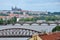 View of Prague Castle across the swollen river Vltava