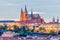 View of the Prague Castle in the evening, Czech Republic