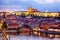 View of Prague castle and old town