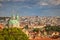 View from the Prague Castle on the old town in summer in Prague, Czech Republic