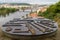 View of Prague city and Vltava from Vysehrad hill