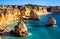 View of Praia da Marinha, Algarve region, Portugal