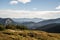 View from Prasiva hill above Demanovska dolina valley in Nizke Tatry mountains in Slovakia