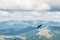 View from Prasiva peak, Low Tatras, Slovakia, flying bird of prey