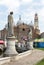 View of Prato della Valle and Basilica of Santa Giustina. Abbey was founded in the fifth century on the tomb of saint Justine of P