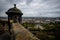 View of Princes Street from the inside of the Edinburgh Castle, in Scotland, UK