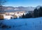 View from Prinzenruhe lookout point to lake tegernsee and tourist resort Bad Wiessee