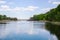 View of the Pripyat river in the Chernobyl exclusion zone