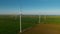 View of progressive wind turbines generating environmental friendly electricity.