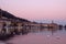 View of the promenade of Lake Garda in the evening.