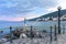 View from the Promenade of Opatija in Istria at evening,Croatia