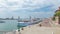 View of the promenade Riva degli Schiavoni timelapse with tourists in San Marco of Venice in Italy.