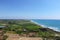 View on proof of roundness of Earth from Kouklia hill. Beautiful outlook from Ancient Kourion, Episkopi, Cyprus.  Tourists can see