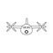 view of propeller aircraft in front icon. Element of cyber security for mobile concept and web apps icon. Thin line icon for