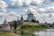 View of Pskov Krom from the Bank of the Velikaya river