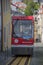 View from a public funicular, clean modern urban transport in Viseu city