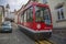 View from a public funicular, clean modern urban transport in Viseu city