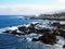 View of puerto cruz tenerife from the sea showing town