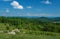 View of Puffy Clouds, a Mountain Meadow and Blue Ridge Mountains