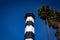 View of Pulicat Lighthouse with palmyra palm trees alongside, Pulicatalso known as Pazhaverkadu, Tamil Nadu, India. Pulicat is a