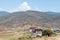 View of Punakha, a small town in Bhutan which is a popular tourist destination, and its surrounding landscape