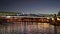 View of the Pushkinsky Andreevsky Bridge at night. Moscow, Russia