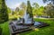 View of Putti Fountain in the botanical garden of Villa Taranto in Pallanza, Verbania, Italy.