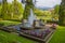 View of Putti Fountain in the botanical garden of Villa Taranto in Pallanza, Verbania, Italy.