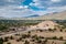 View of the Pyramid of the Moon and the Avenue of the Dead at Teotihuacan in Mexico