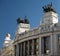 View of the Quadriga on the top of a Building in Madrid