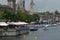 The view from Quai bridge at Bellevue to down town ZÃ¼rich city and the Limmat River