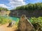 View of Quarry. Dive site. Famous location for fresh water divers and leisure attraction.