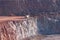 View into a quarry mine of porphyry rock