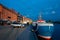 View of quay, harbor with yachts at mouth of Slupia. baltic sea, ustka, poland