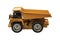 View of radio controlled model dump truck isolated on a white background.  Children and adults concept.