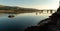 View on The Rail and Footbridge in Barmouth in Wales United Kindgom