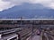 View on a rail junction on the foot of the mountain