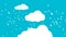 View of rain on blue sky and white clouds animation.animation concept video