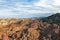 View of Rainbow Mountains Geological Park. Stripy Zhangye Danxia Landform