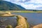 The view of Rakatu Wetlands in the South Island of New Zealand.