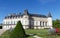 View of Rambouillet castle , XIV century, in picturesque Public Park in town of Rambouillet , 50 km southwest of Paris