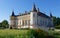 View of Rambouillet castle , XIV century, in picturesque Public Park in town of Rambouillet , 50 km southwest of Paris. France