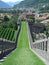 View of rampart of castle to Bellinzona in Switzerland